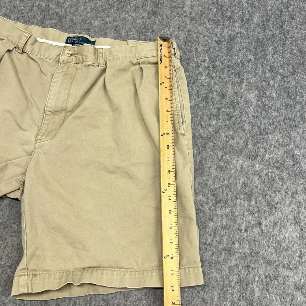 Polo‎ Ralph Lauren Shorts Mens 38 Beige Tyler Short Pleated Chino Cotton Preppy